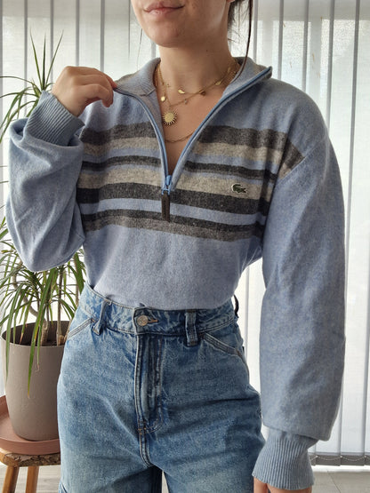 Pull camionneur bleu à rayures des années 90' - M/L