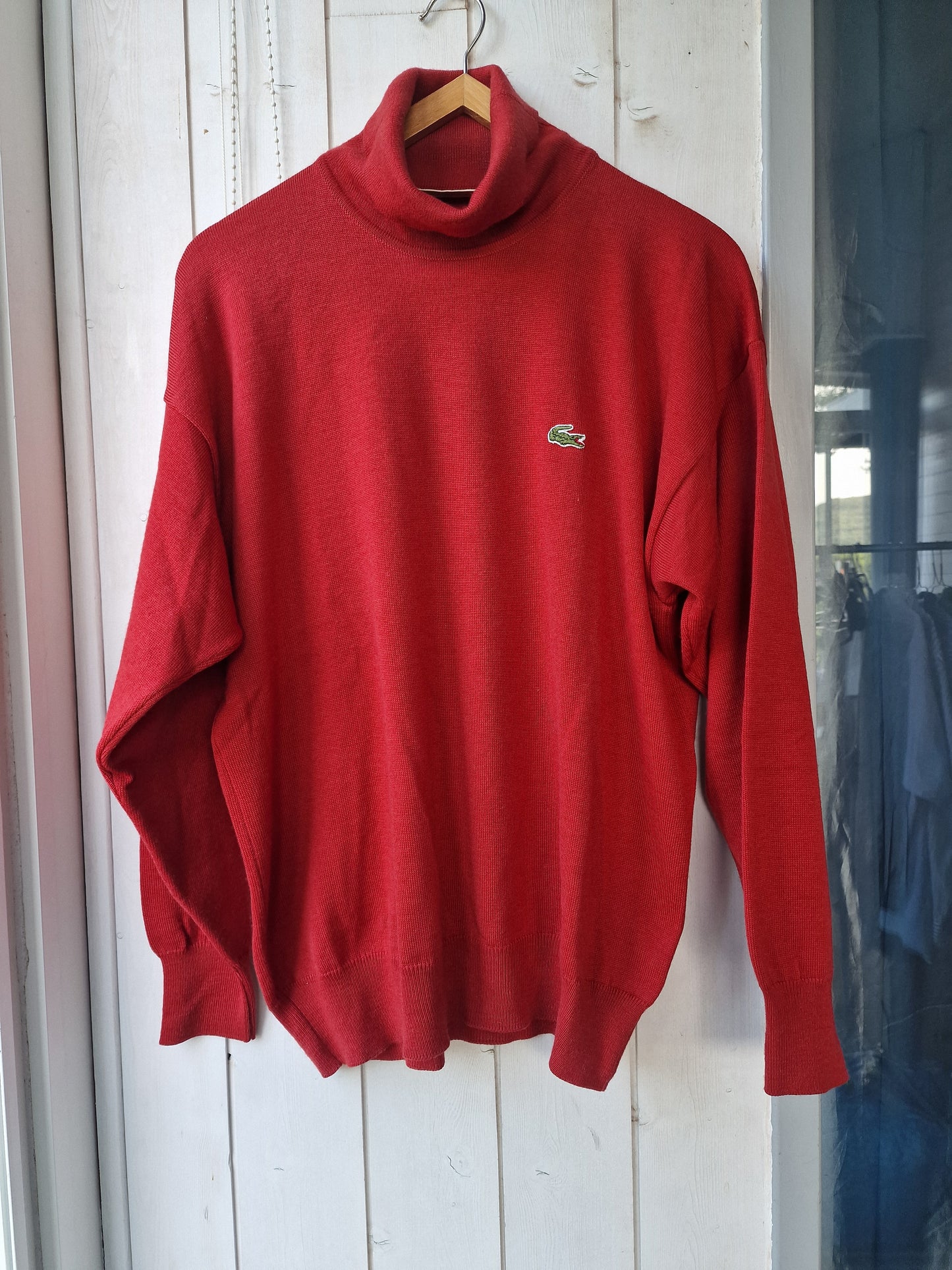 Pull col roulé rouge des années 80' - M/L