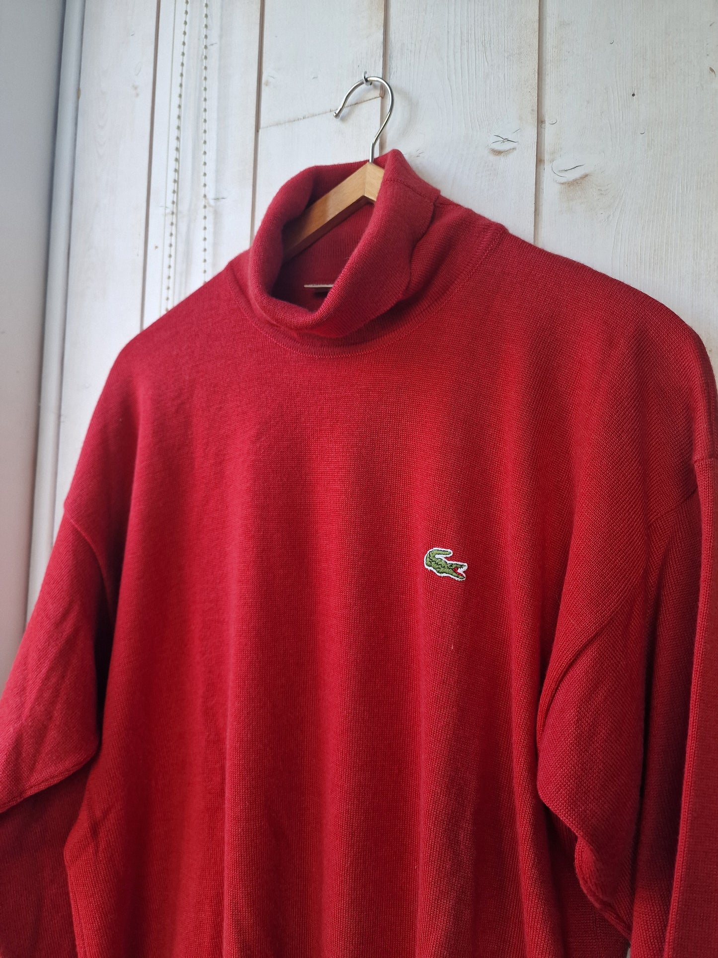 Pull col roulé rouge des années 80' - M/L