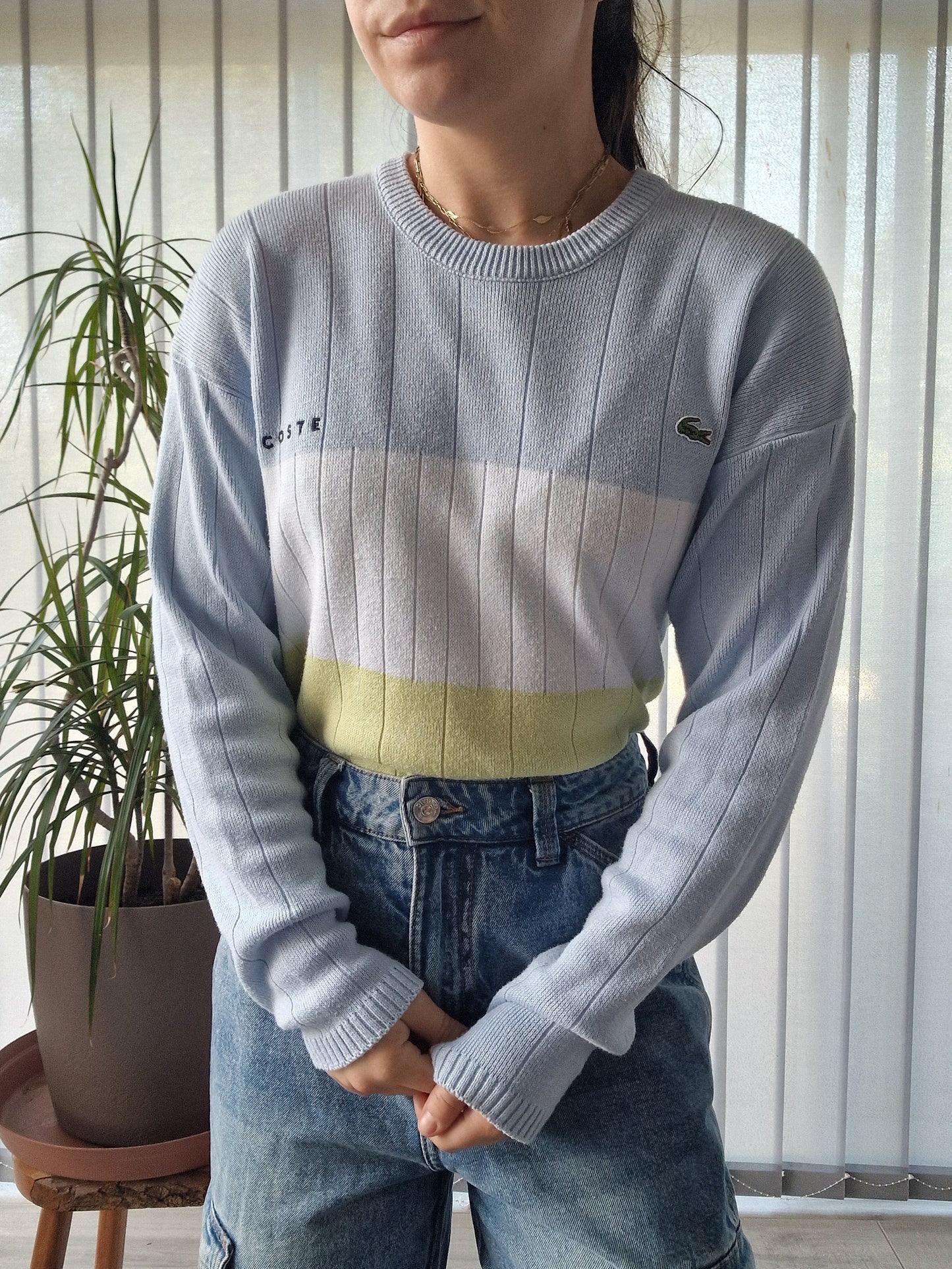 Pull en maille des années 90' Lacoste - XS/S