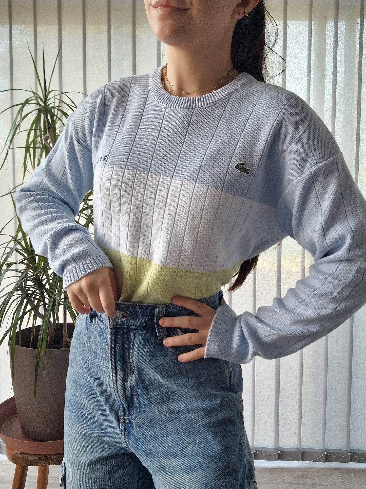 Pull en maille des années 90' Lacoste - XS/S