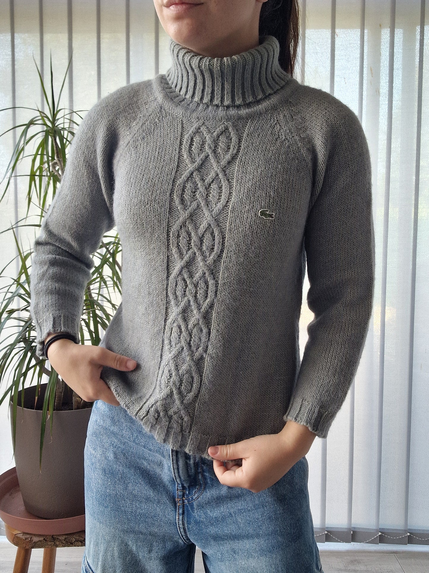 Pull col roulé en maille épaisse des années 80' - XS/34