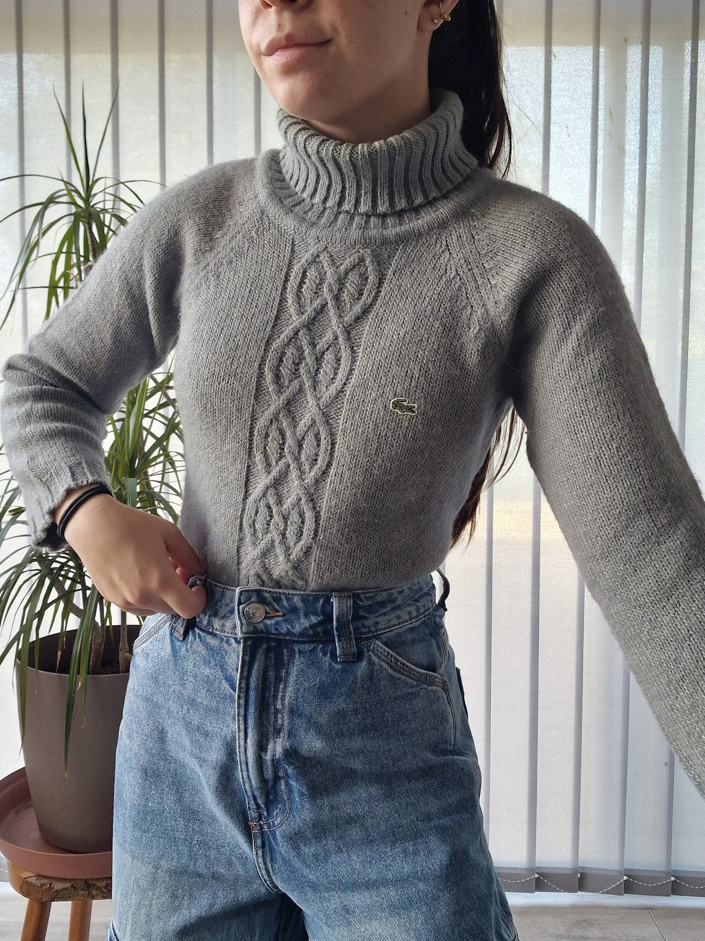 Pull col roulé en maille épaisse des années 80' - XS/34