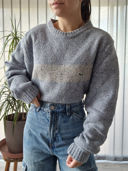 Pull en maille épaisse bleu des années 90' - XL/42