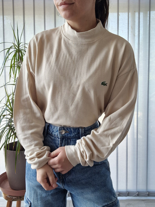 Pull col cheminée crème des années 80' - XL/42