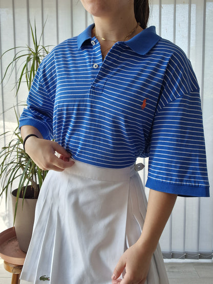 Polo MIXTE bleu à rayures Ralph Lauren - XL/42