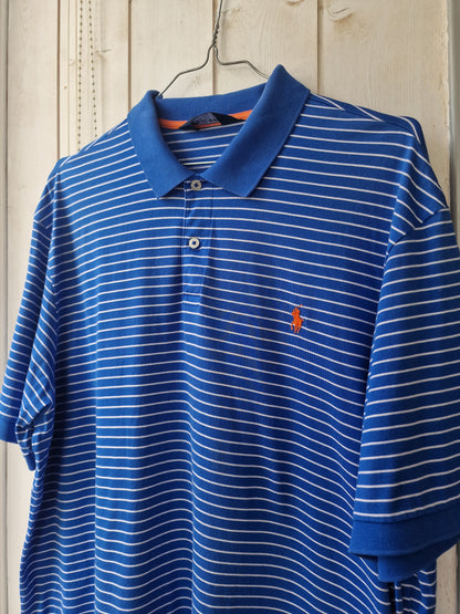 Polo MIXTE bleu à rayures Ralph Lauren - XL/42