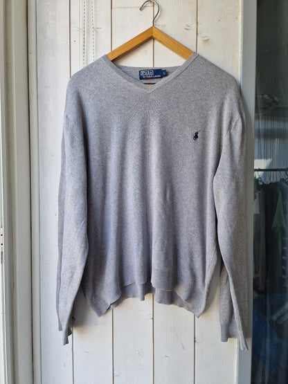 Pull en maille fine gris clair - L/40 oversize