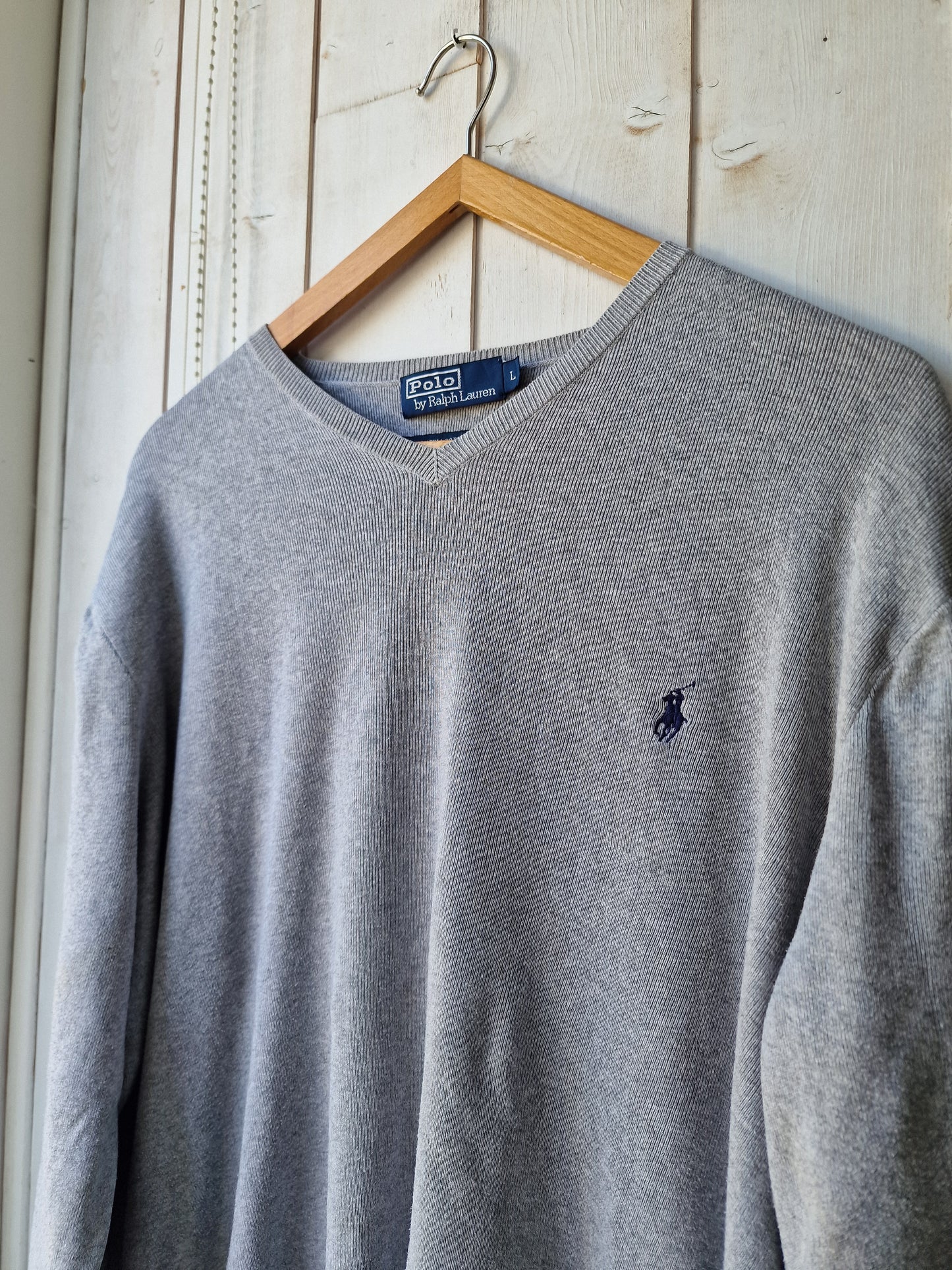 Pull en maille fine gris clair - L/40 oversize