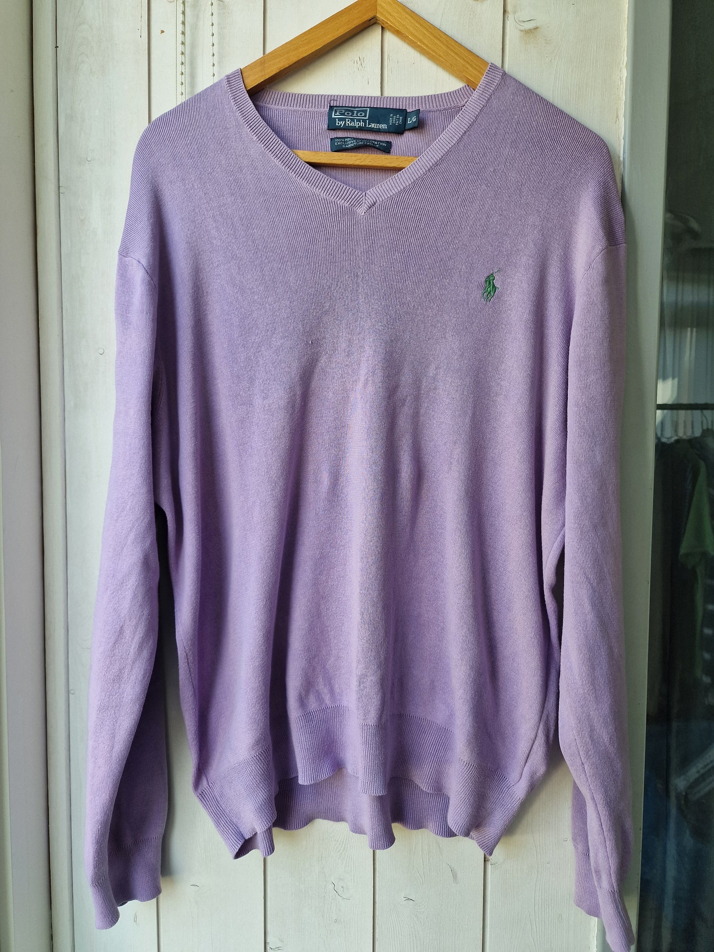 Pull col V lila - L/XL