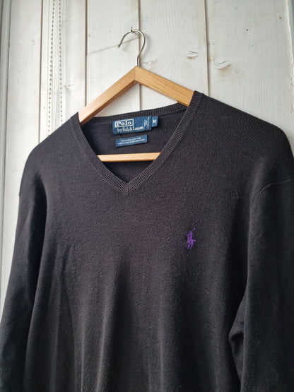 Pull col V noir - M/38