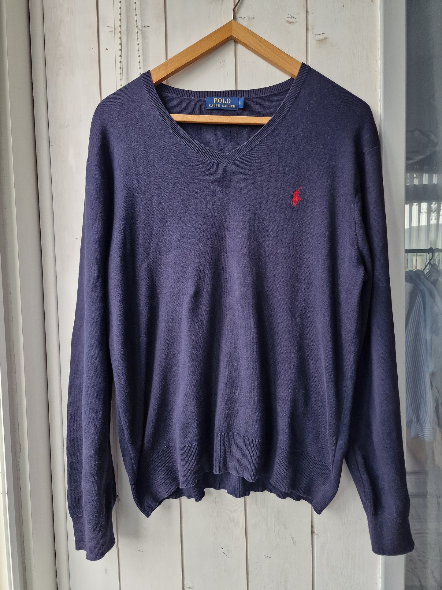 Pull col V bleu marine - L/40