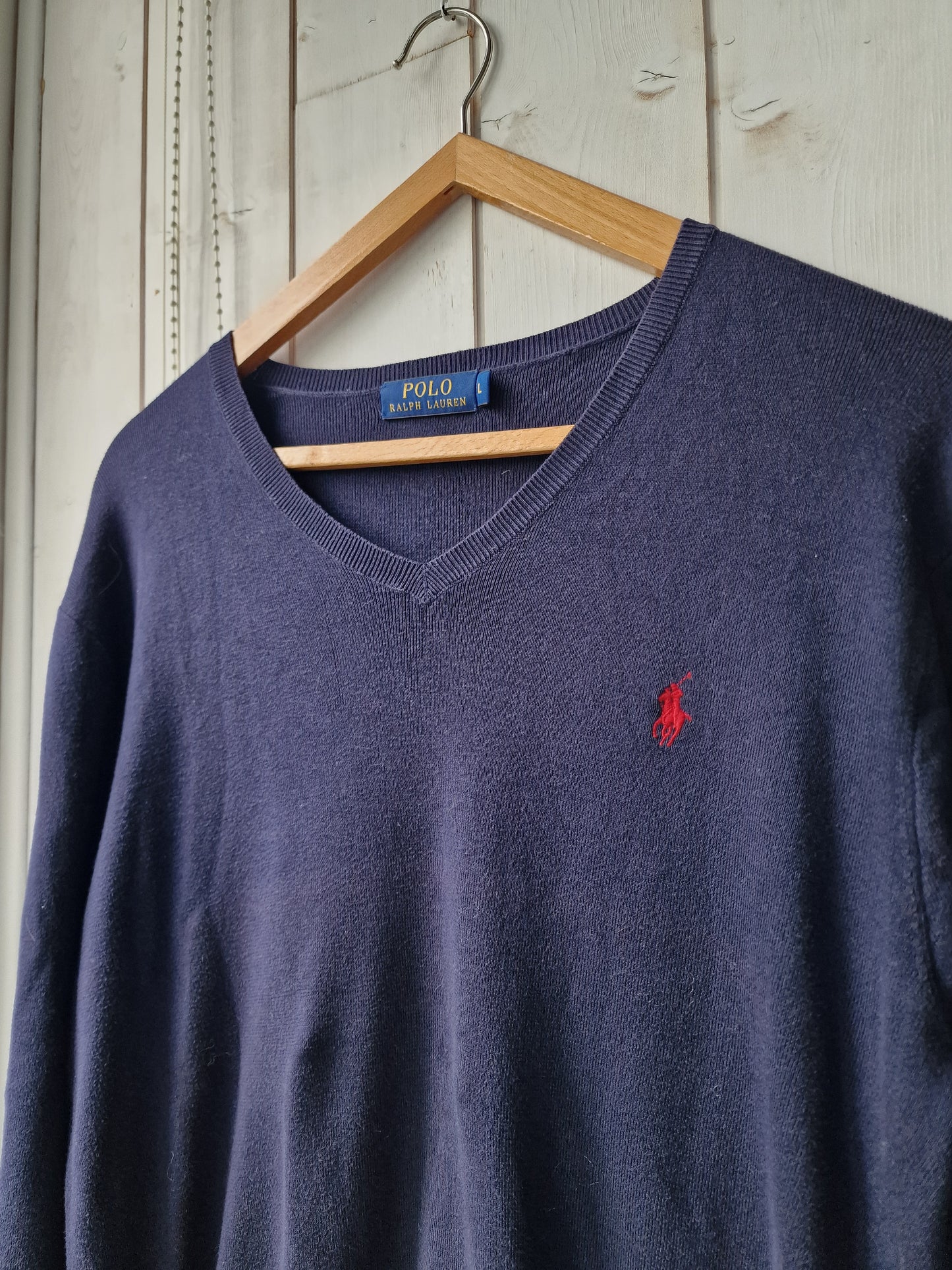 Pull col V bleu marine - L/40