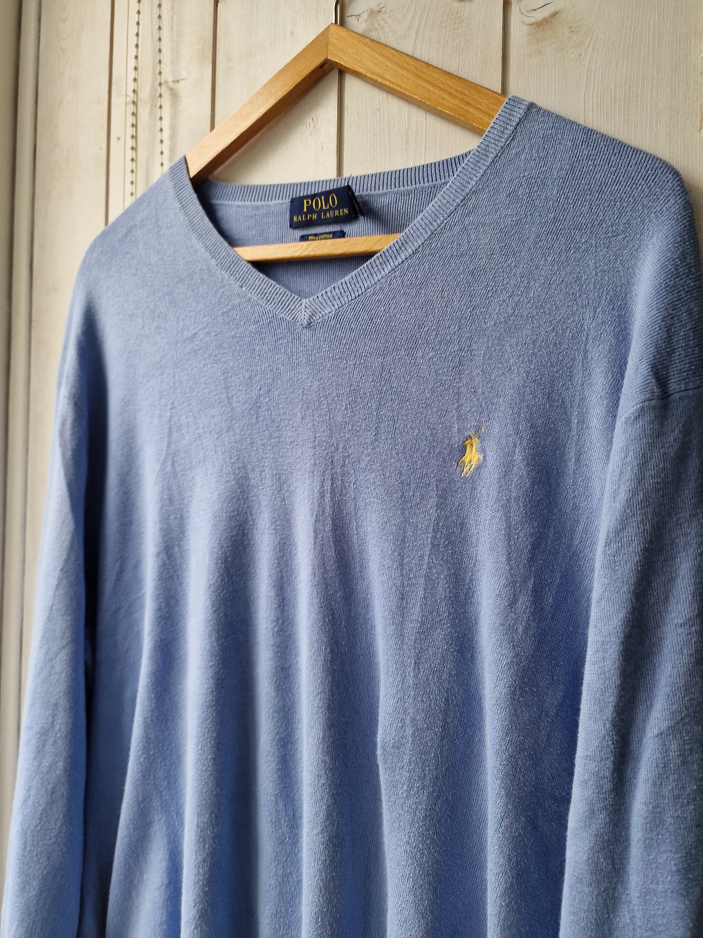 Pull col V bleu ciel - XL/42