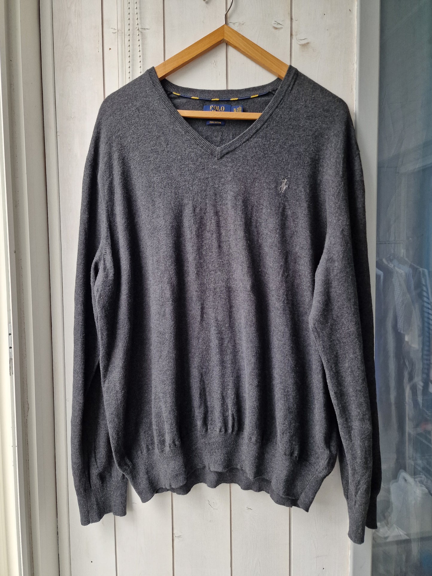 Pull col V gris anthracite - XL/42