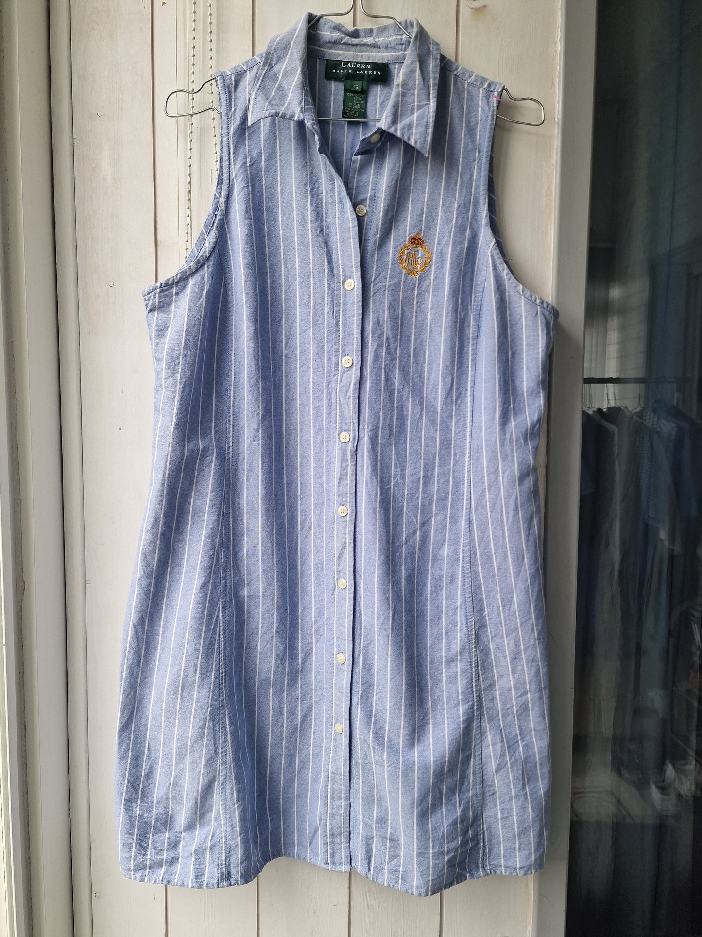 Robe bleu à rayures des années 90' Ralph Lauren - M/38