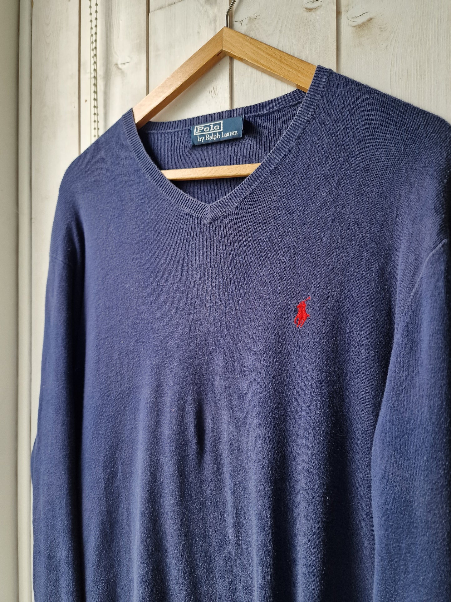 Pull col V bleu marine - L/40