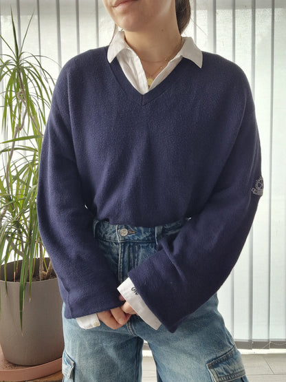 Pull col V bleu marine - XL/42