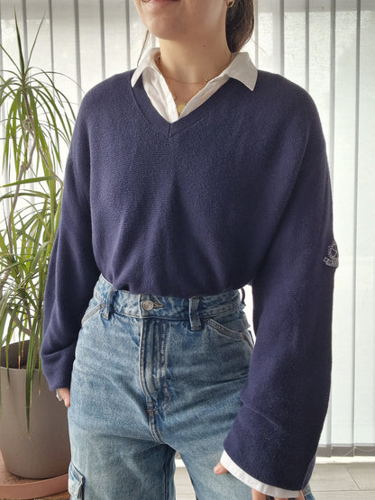 Pull col V bleu marine - XL/42