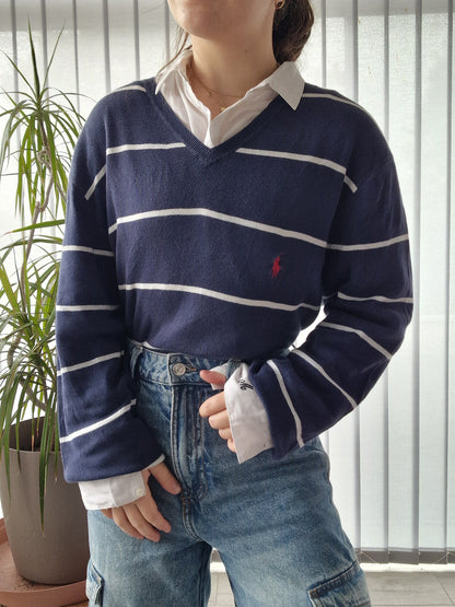 Pull col V marinière - XL/42