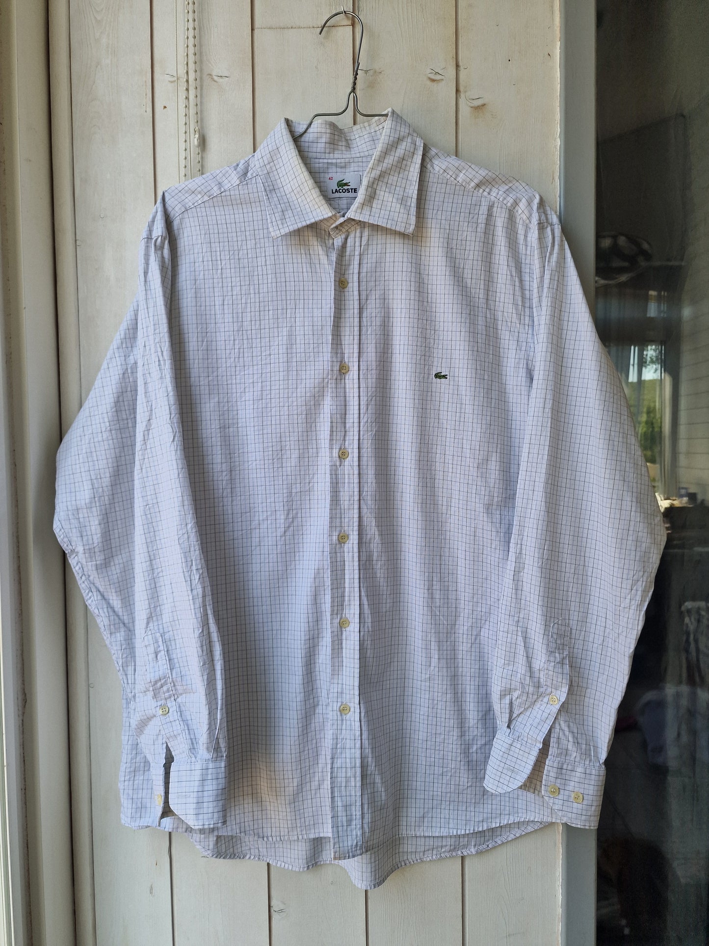 Chemise MIXTE blanche à carreaux Lacoste - XL/42