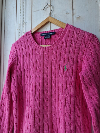 Pull en maille torsadée rose fushia - M/38