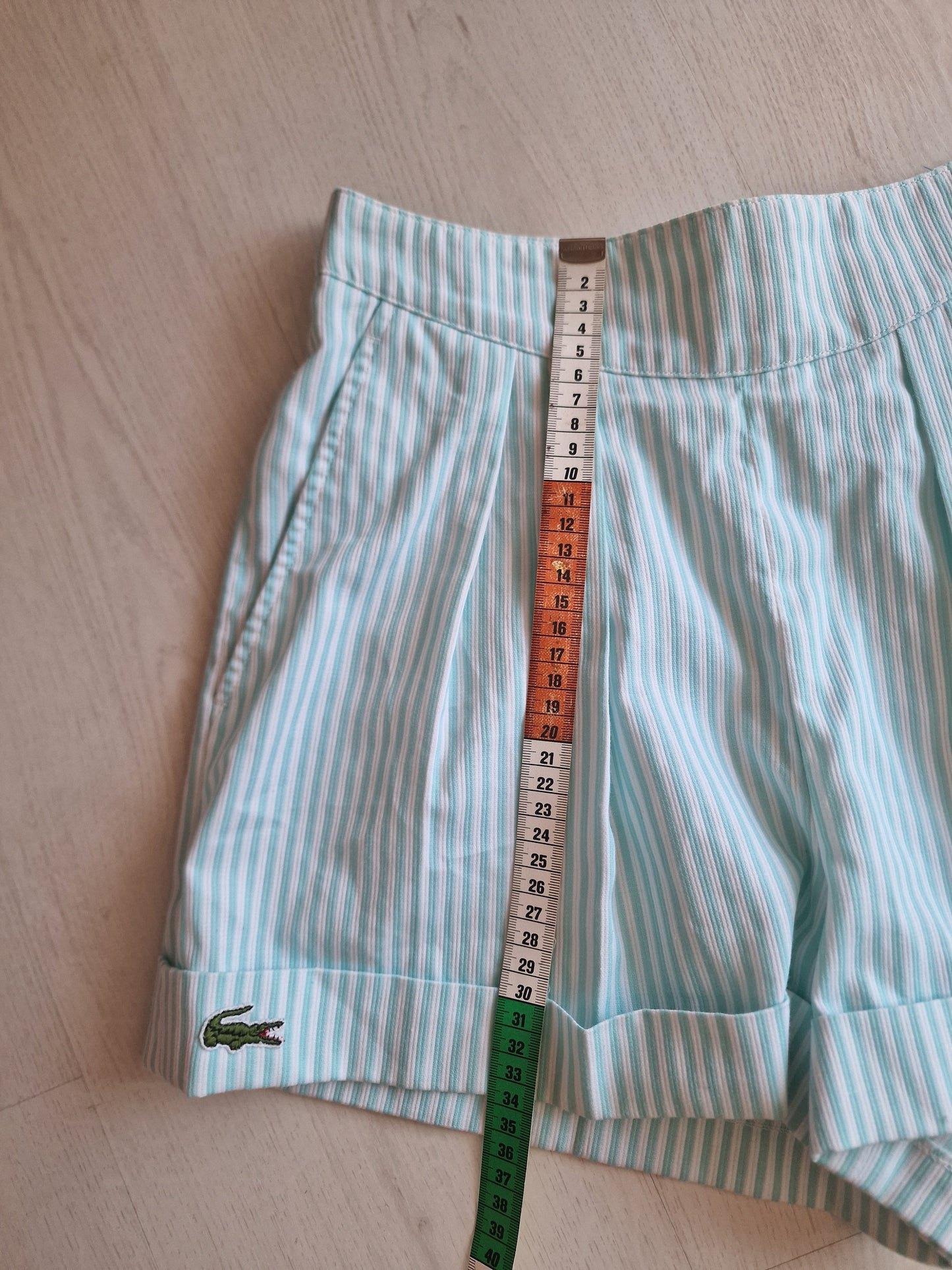 Short à rayures des années 80' Lacoste fabriqué en France - S/36