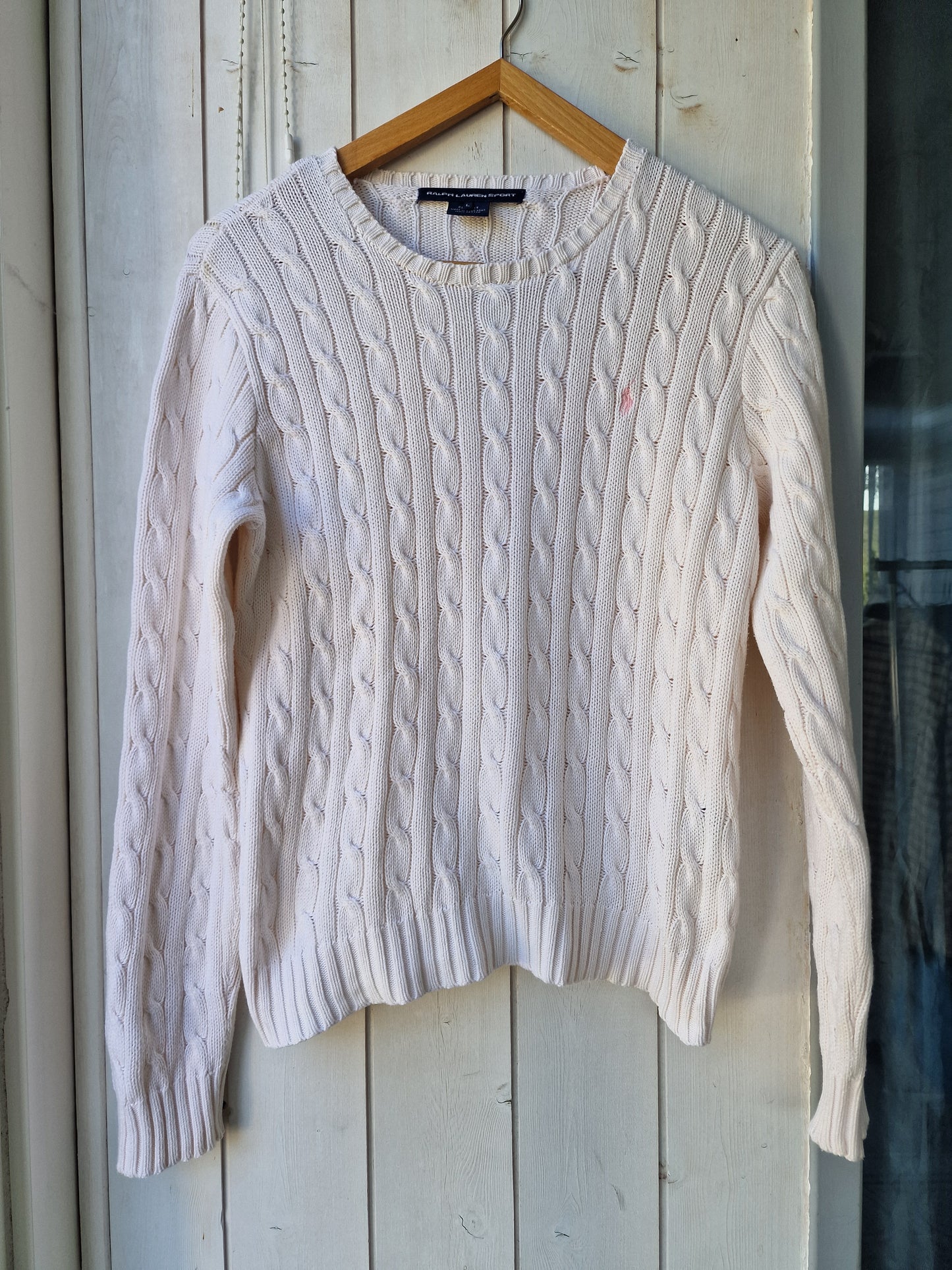 Pull en maille torsadée crème - S/M