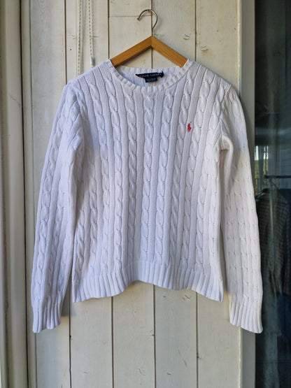 Pull en maille torsadée blanc - S/36