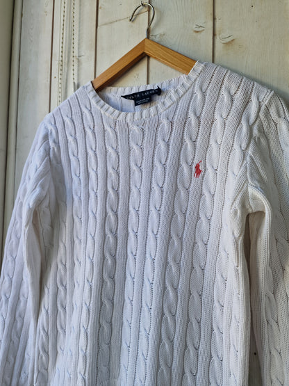 Pull en maille torsadée blanc - S/36