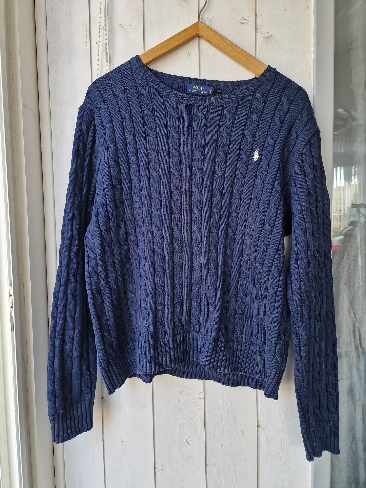 Pull en maille torsadée marine - XL/42