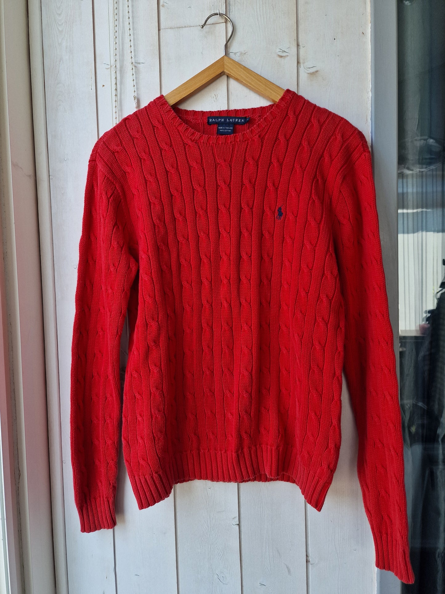 Pull en maille torsadée rouge - S/36