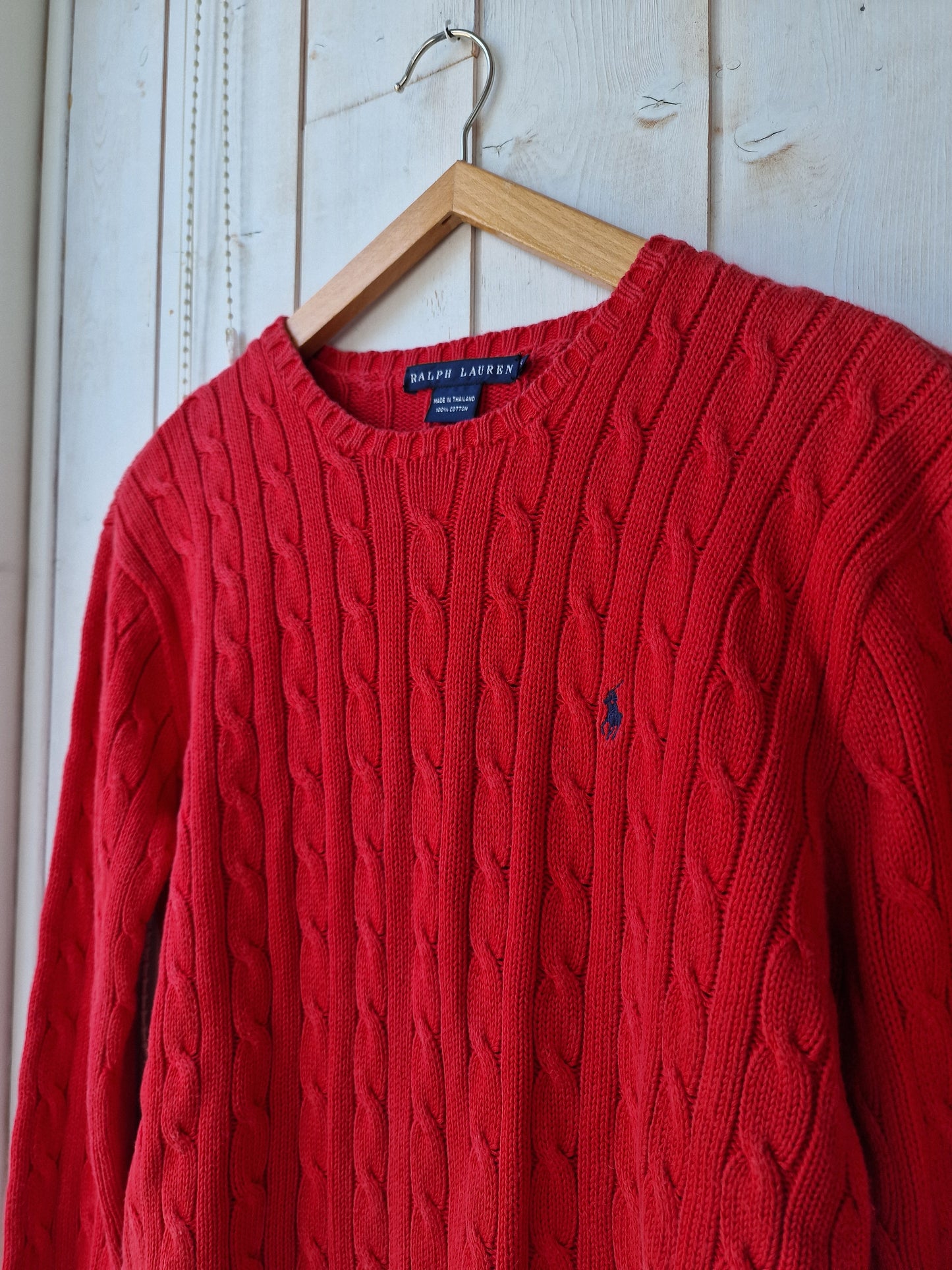 Pull en maille torsadée rouge - S/36