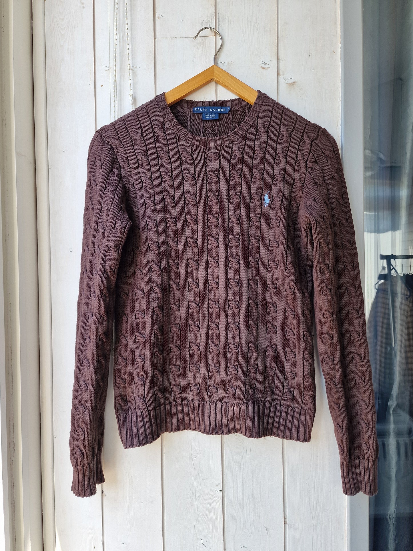 Pull en maille torsadée marron - S/36