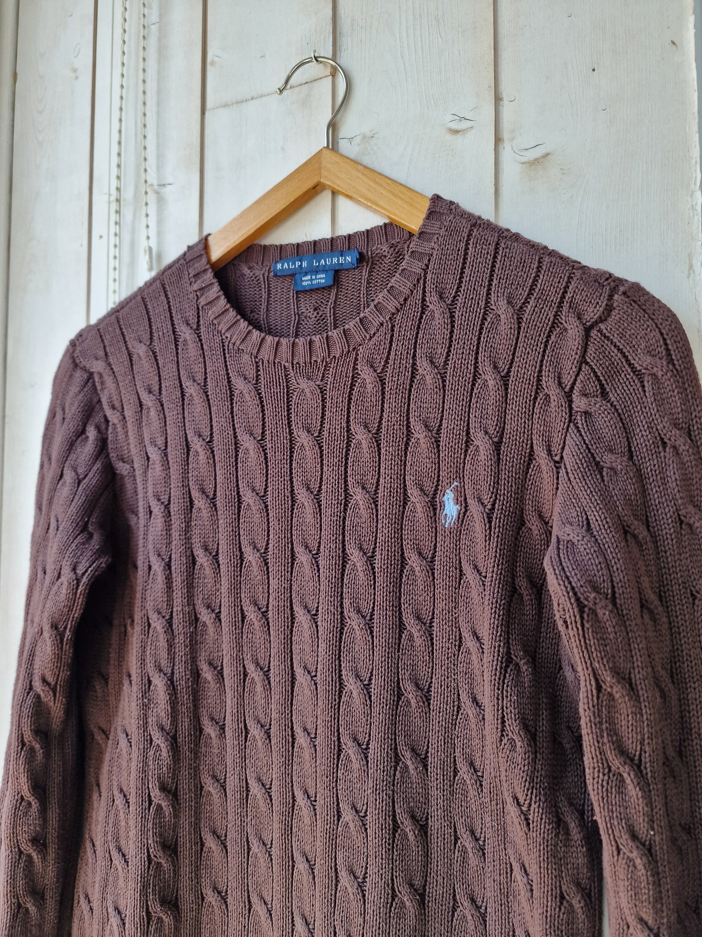 Pull en maille torsadée marron - S/36