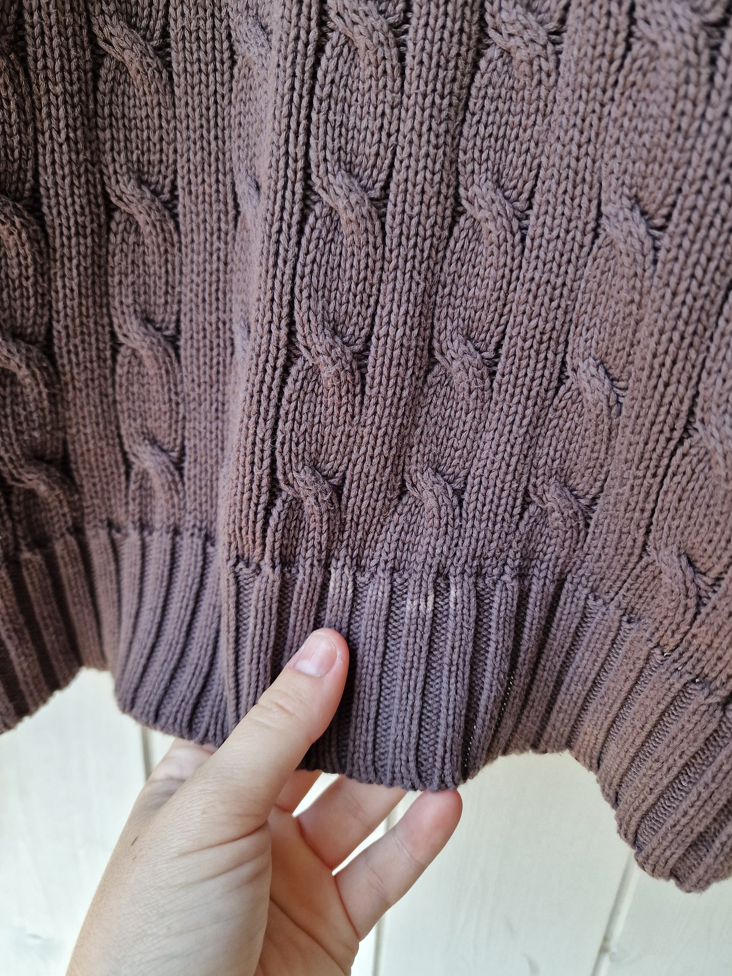 Pull en maille torsadée marron - S/36