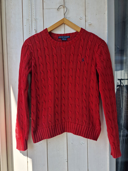 Pull en maille torsadée rouge - XS/S