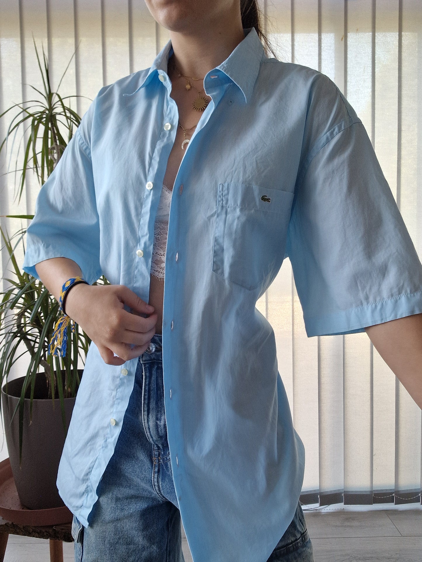 Chemise MIXTE bleu légère Lacoste - L/40