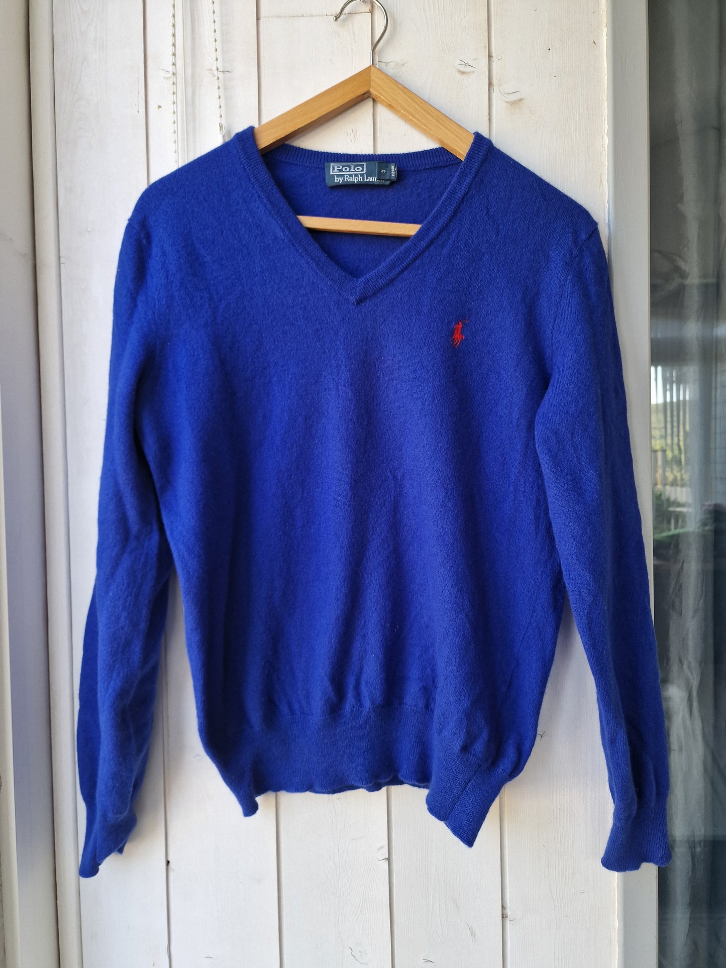 Pull col V en laine bleu électrique - XS/34