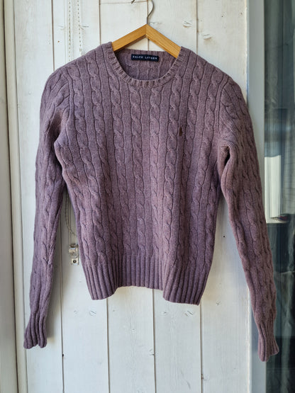 Pull en maille torsadée mauve - XS/S