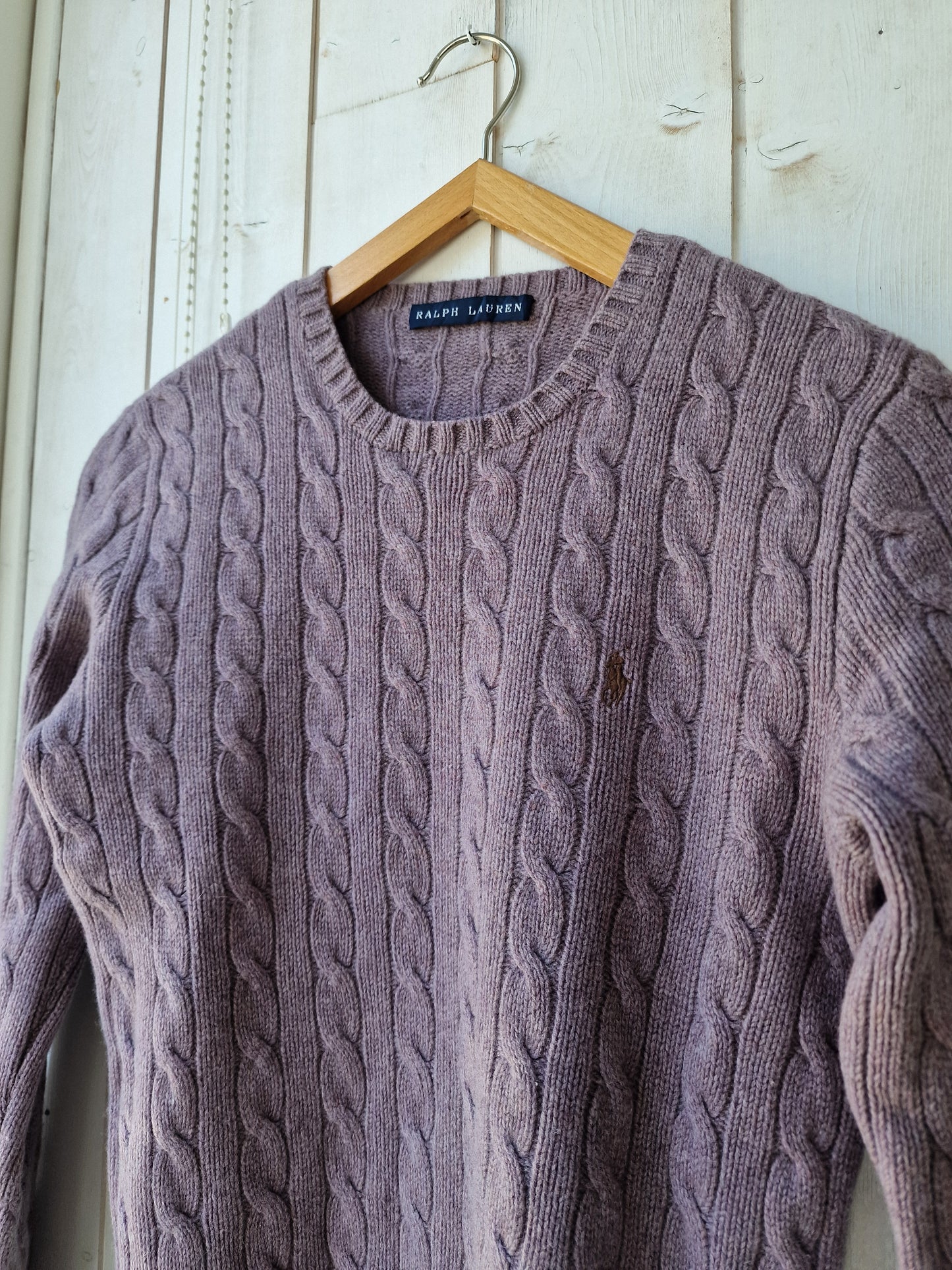 Pull en maille torsadée mauve - XS/S