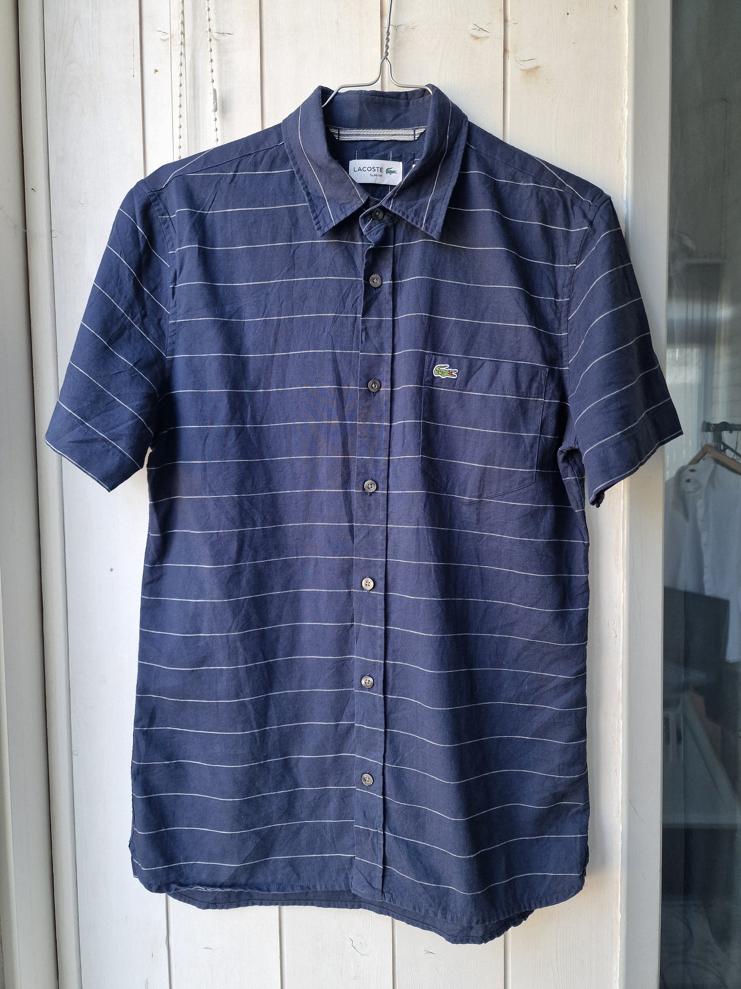 Chemise MIXTE bleu marine à rayures Lacoste - M/38