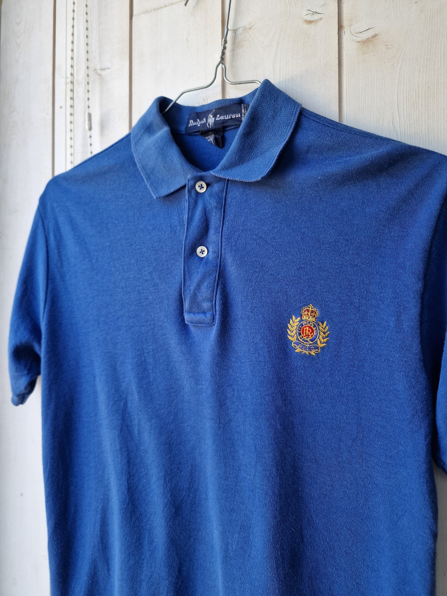 Polo bleu brodé Ralph Lauren - S/36