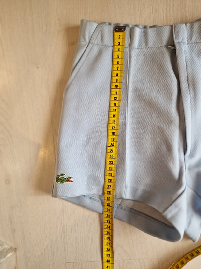 Short taille haute bleu ciel des années 80' fabriqué en France Lacoste - XS/34