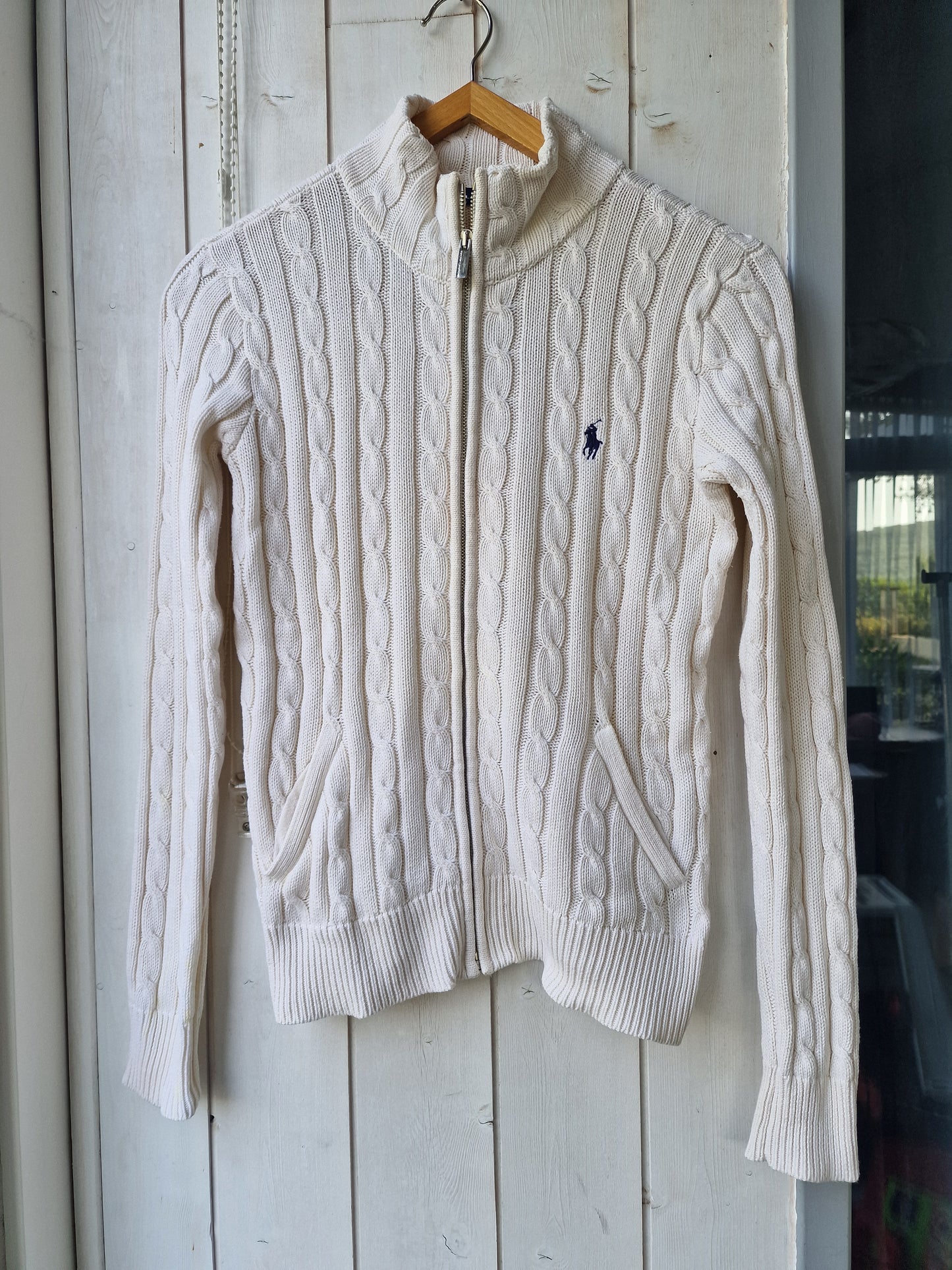 Veste en maille torsadée blanc - XS/S