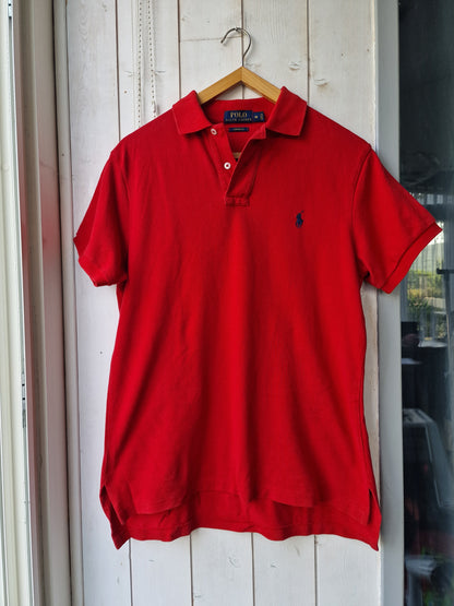 Polo MIXTE custom fit rouge - M/38