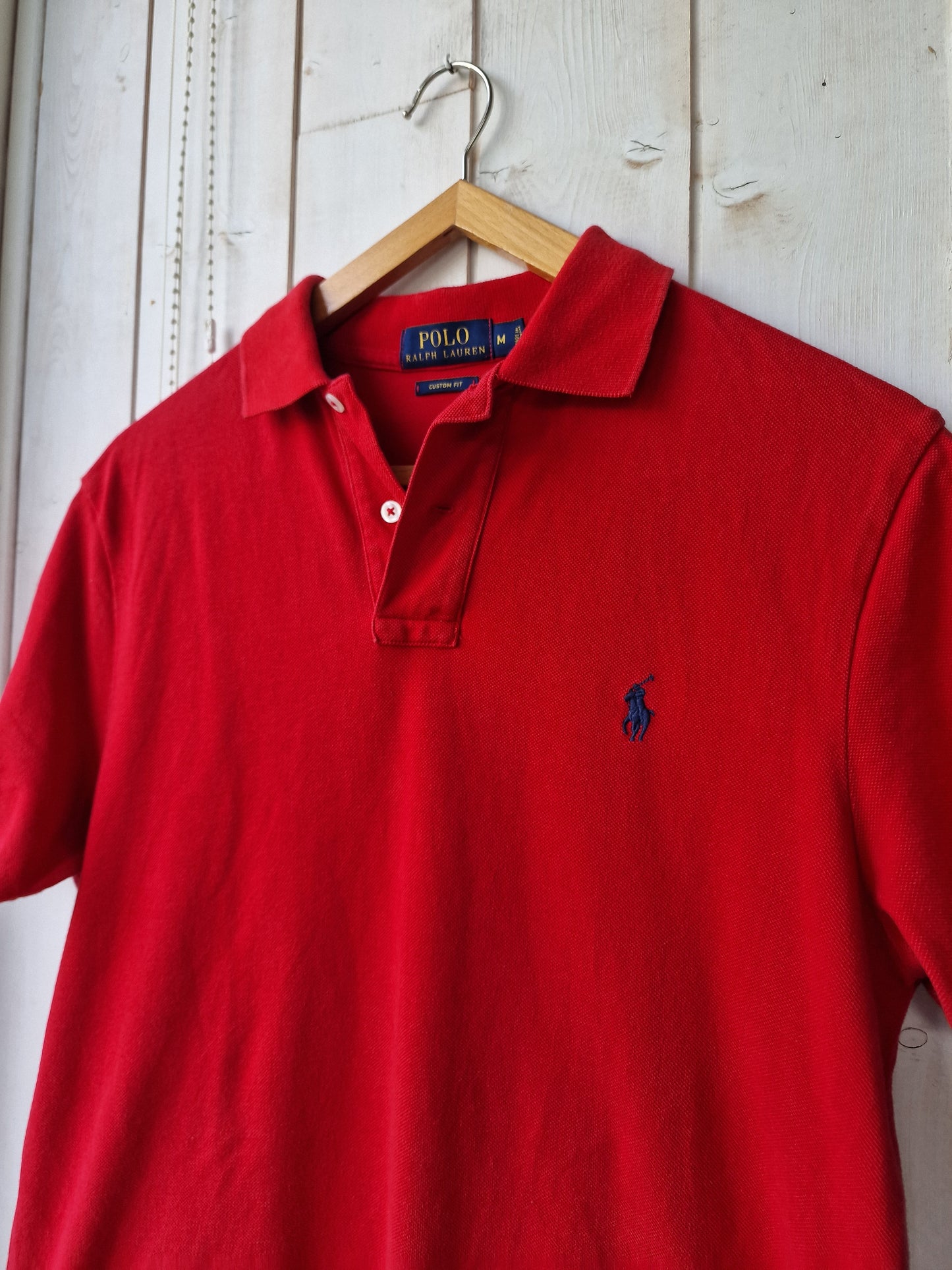 Polo MIXTE custom fit rouge - M/38