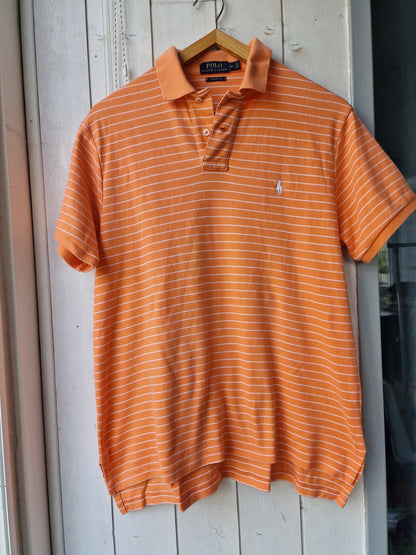 Polo MIXTE orange à rayures Ralph Lauren - M/38