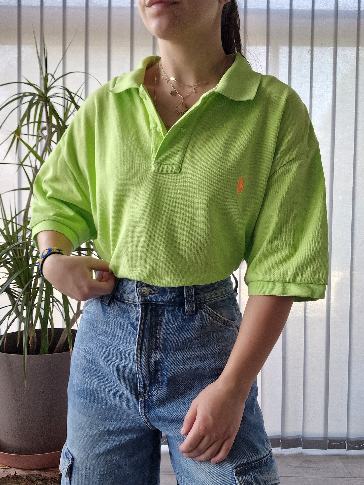 Polo MIXTE classique uni vert clair Ralph Lauren - XL/42