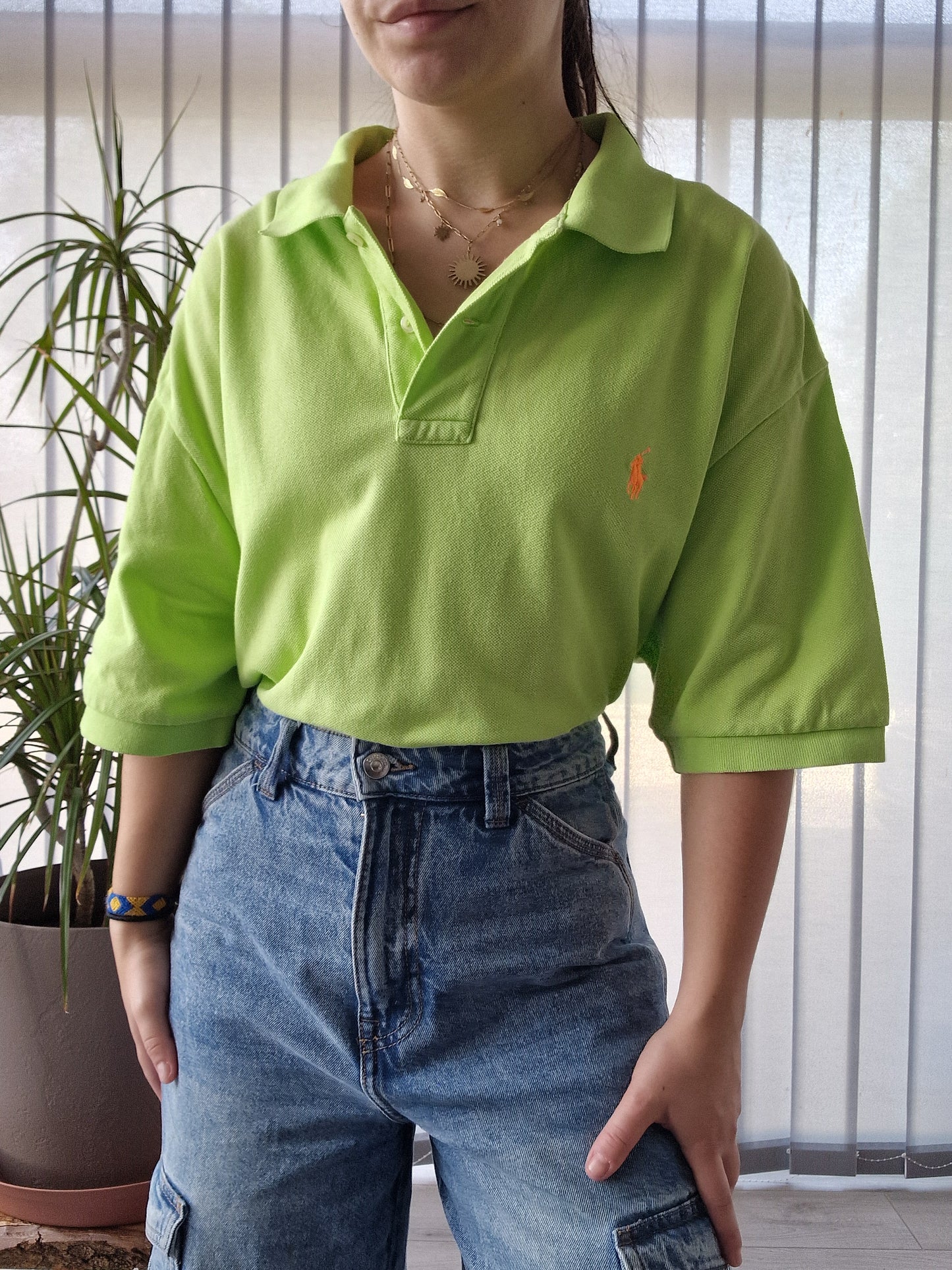 Polo MIXTE classique uni vert clair Ralph Lauren - XL/42